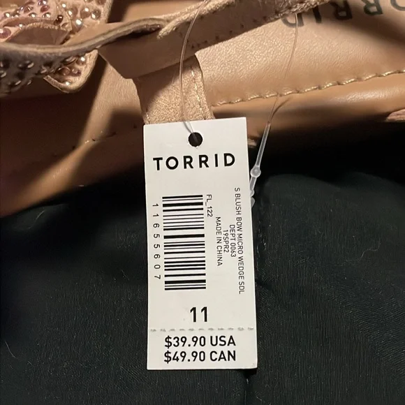 Torrid Mini Wedge Bow Sandals - 11W - NWT - Picture 5 of 5